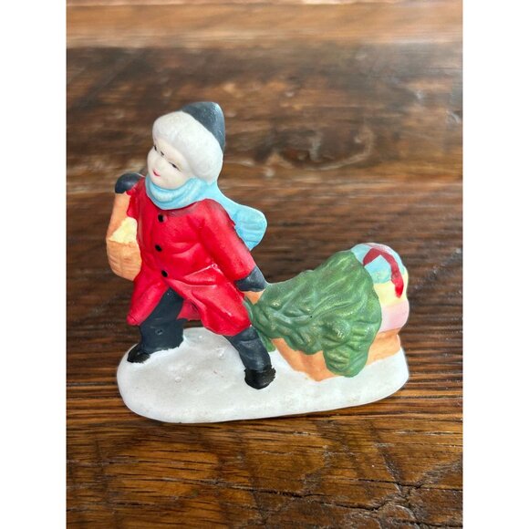 Set Of 6 Vintage Christmas Village Figurines Carolers Snowman Kids Holiday Decor - Picture 8 of 14